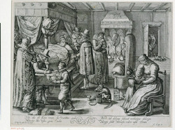 The dying hour of the rich man (Luke 16:22)