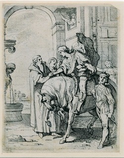 The prodigal son leaving his father's house