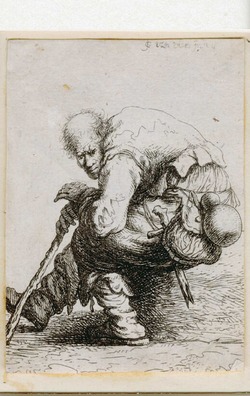 Seated beggar