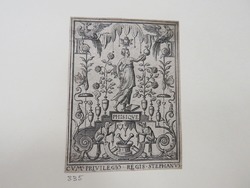 Physics in centre holding a vase standing on architectural element with stairs covered with vases of flowers with bugs and birds, two dogs holding canopy below, from Douce Ornament Prints Album I