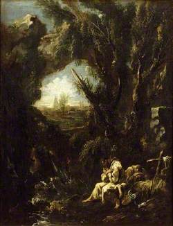Landscape with two Hermits in meditation