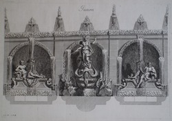 Design for a wall fountain showing Juno, from the series 'Recueil de fontaines et de frises maritimes'
