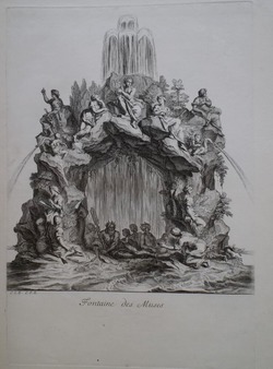 Design for a fountain showing the Muses, from the series 'Recueil de fontaines et de frises maritimes'