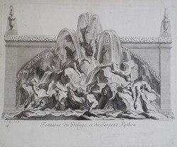 Design for a wall fountain showing the deluge, from the series 'Recueil de fontaines et de frises maritimes'