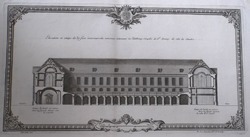 Upright and section of the inside facade of the new buildings of the Abbaye Royale of St Denis