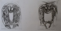 Design for two cartouches, from the series 'Nouvelles inventions de Cartouches', plates 9 and 10