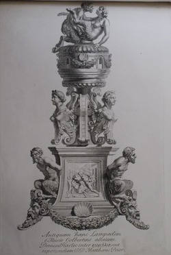 Three-sided bronze stand