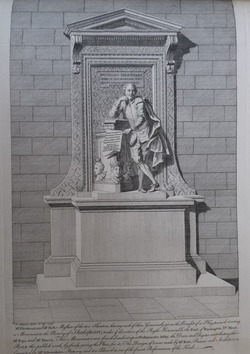 Study of Scheemakers's memorial statue of Shakespeare in Westminster Abbey, 'Gulielmo Shakespear'
