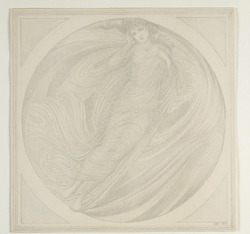 Eurydice floating among flames