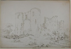 Recto: LLehaiden Castle
Verso: Sketch of a church