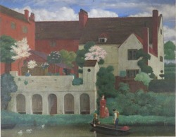 Riverbank with houses