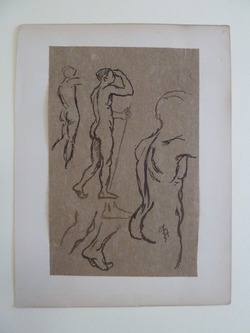 Studies of Nude with Staff