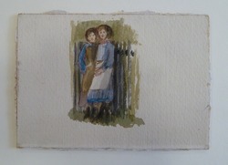 Two Women by a Fence