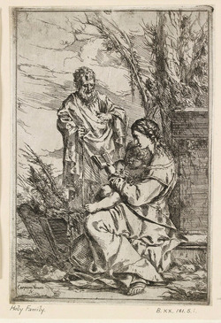 The Holy Family with the Virgin reading