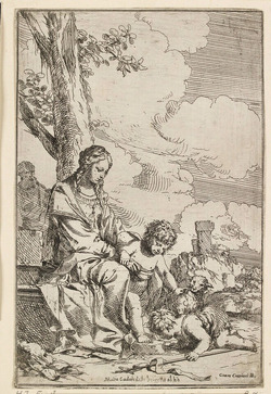 The Holy Family with the Infant St John the Baptist kissing Christ's Feet