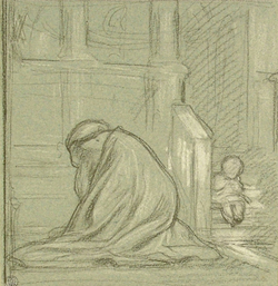 Compositional study for 'The Widow's Prayer'