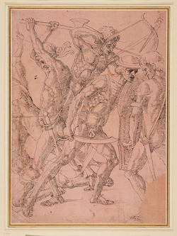 Hercules and the Giants, a battle of nude men
