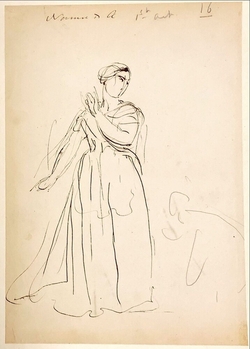 Theatrical Sketches, Adelaide Kemble as Norma, 1st Act