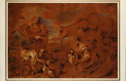 A composition of figures and animals