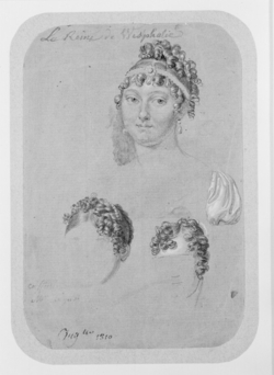 Three studies for portraits of Catherine of Wurttemberg, queen of Westphalia, Pauline Borghese, and an unidentified woman