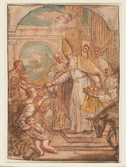 A Bishop distributing Alms