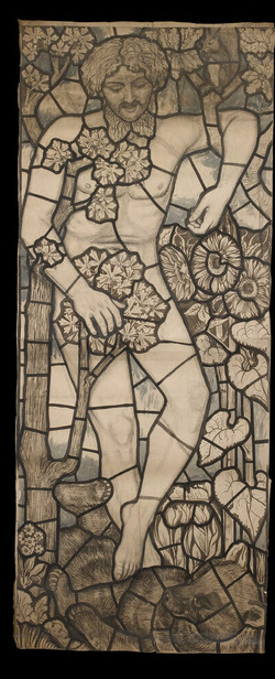 Design for a stained-glass window of Adam