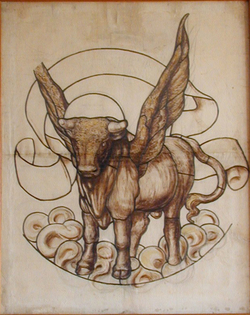 Cartoon of St Luke the Evangelist
