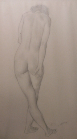 Study of a Nude Female Model, seen from behind