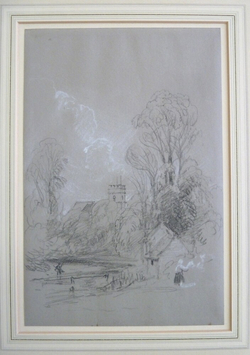 Riverside Scene with a Church among Trees