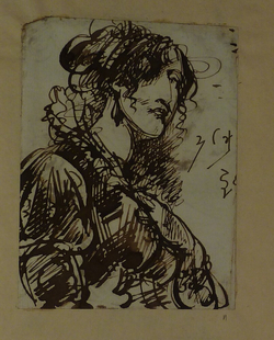Recto: Half-length Portrait of a Woman
Verso: A man's Head and other Sketches
