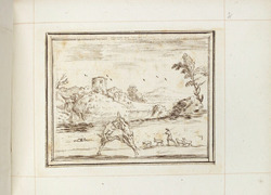 Recto: Rural landscape 
Verso: Musical score