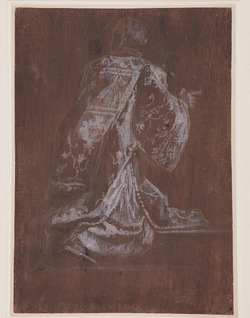 Study of the drapery of a kneeling figure