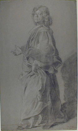 Recto: A figure in magistrate's robes, turned to left, extending his right hand
Verso: A standing figure in magistrate's robes