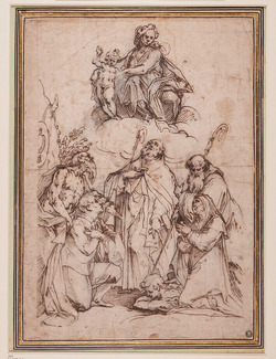 The Virgin and Child adored by saints and a donor