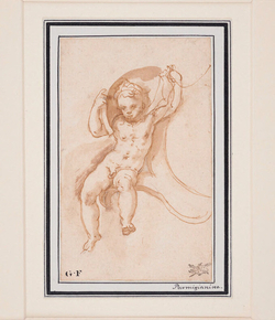 Decorative motif with a nude boy