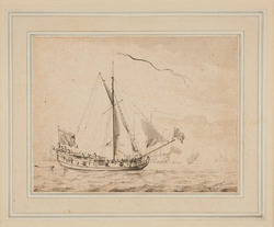 An English royal Yacht before a light Breeze