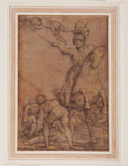 A victorious commander on horseback