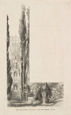 The Villa D'Este at Tivoli from the Cypress Avenue