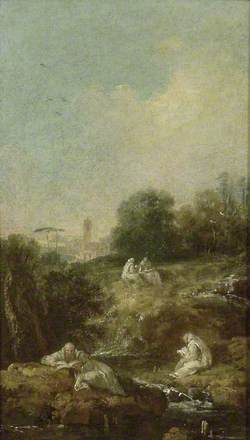 Landscape with Monks Reading