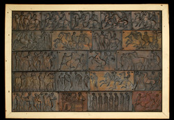 Gods in congress, warriors on parade, and sacrificial procession (from the Parthenon frieze) in 21 separate pieces