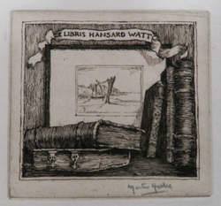 Book-plate of Hansard Watt, 1914