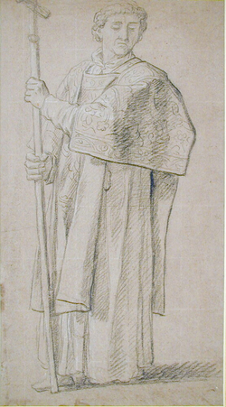 Deacon, holding a processional cross