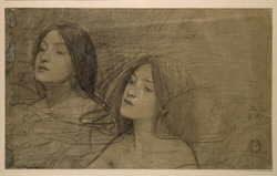 Study of two nymphs for 'Hylas and the Nymphs'