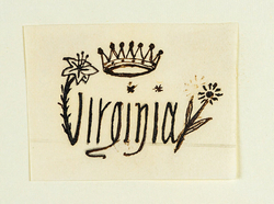 Signature Design incorporating a Crown, a Lily, Stars and a Daisy, for Virginia Dalrymple