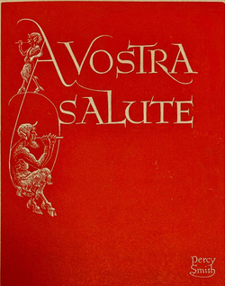 Christmas card with a Vostra Salute, and two Pan figures