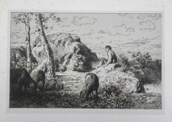 L'Enfant prodigue, gardant quatre porcs
