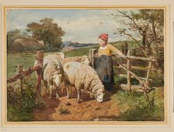 Peasant Girl with Sheep