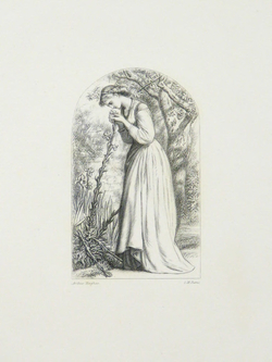 Young woman in a garden smelling a lily