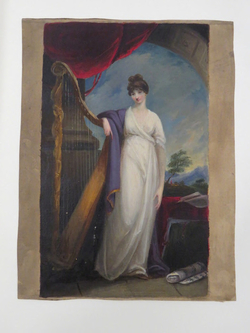 Full-length Figure of a Woman leaning on a Harp