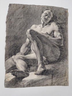 Figure of a seated male Nude